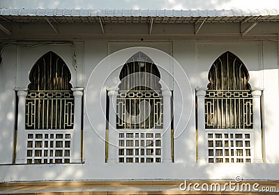 Window of Alwi Mosque in Kangar Stock Photo